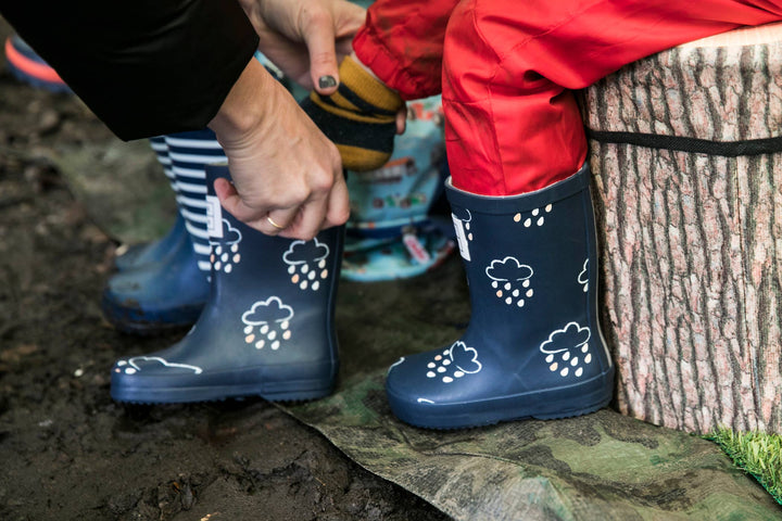 Grass & Air Navy Colour-Revealing Wellies-Boots-Second Snuggle Preloved