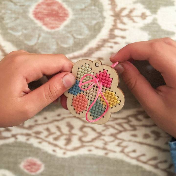 Make Your Own Flower Cross Stitch Keyring-Crafting-Second Snuggle Preloved