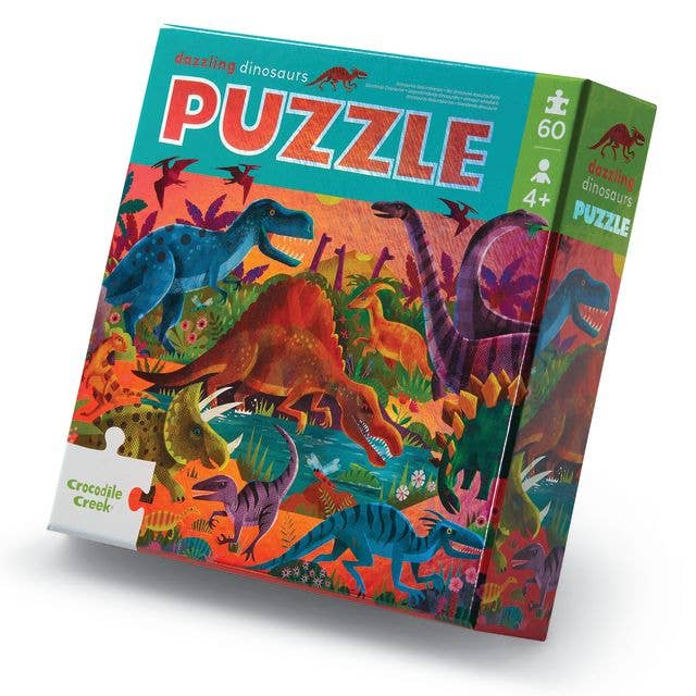 60 Piece Puzzle Dazzling Dinosaurs-Puzzles-Second Snuggle Preloved