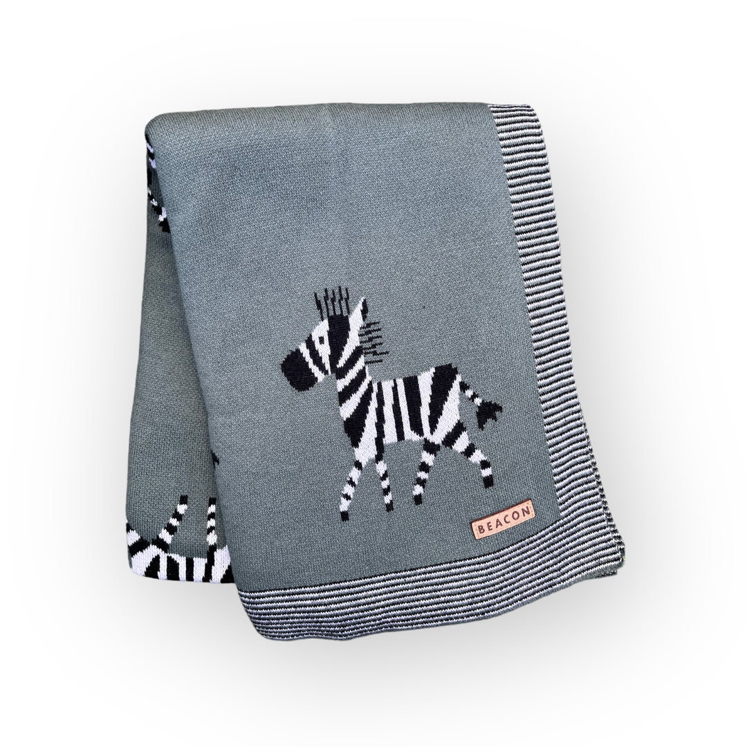 Zebra 100% Cotton Blanket-Blankets-Second Snuggle Preloved