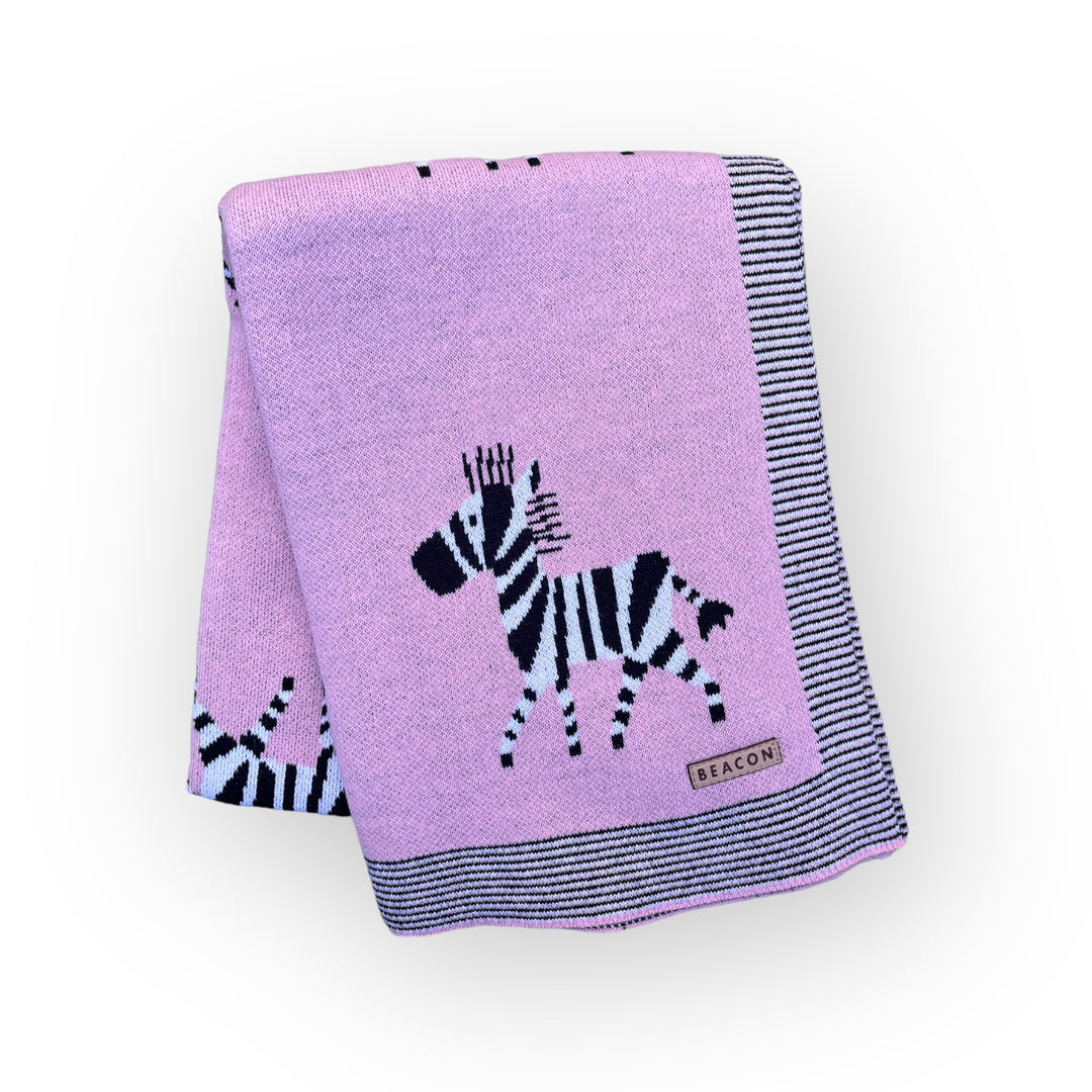 Zebra 100% Cotton Blanket-Blankets-Second Snuggle Preloved