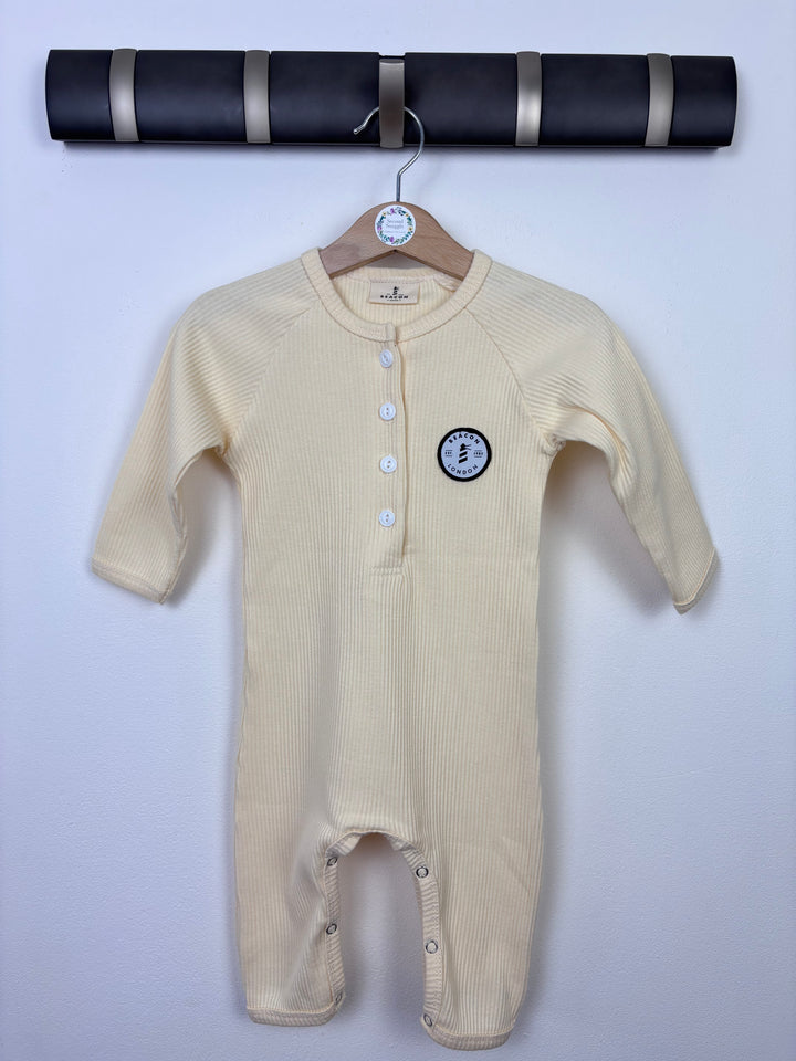 Beacon Ribbed Romper - Cream-Rompers-Second Snuggle Preloved