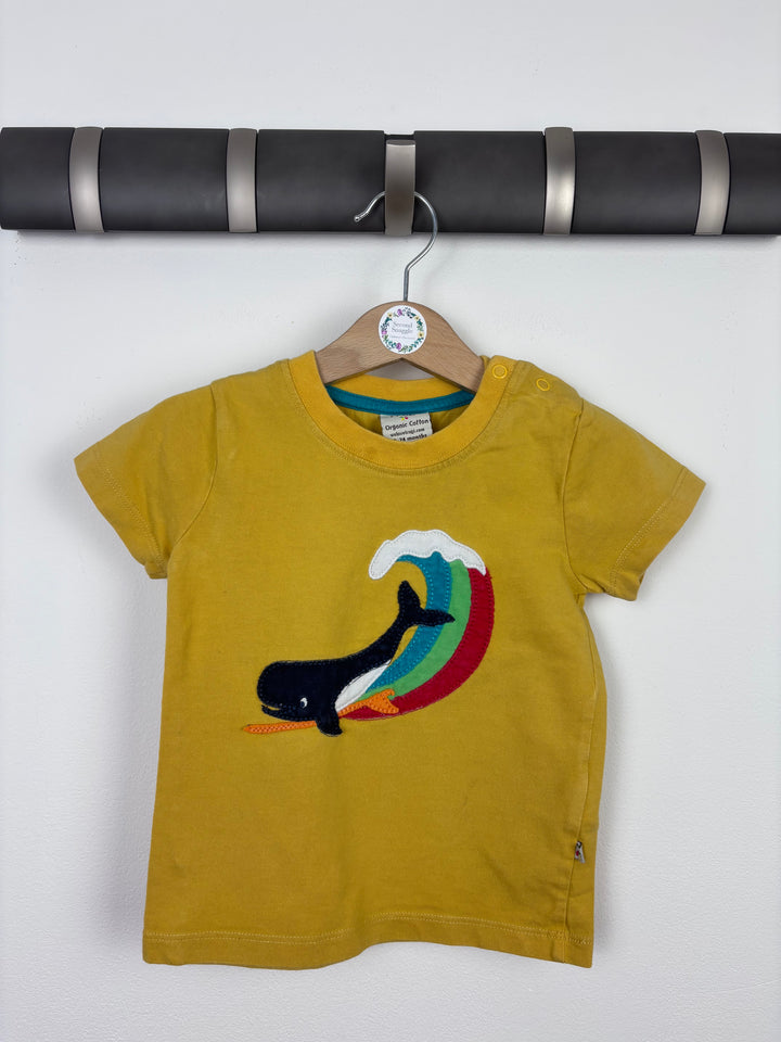 Frugi Whale T-Shirt 18-24 Months - PLAY-Tops-Second Snuggle Preloved