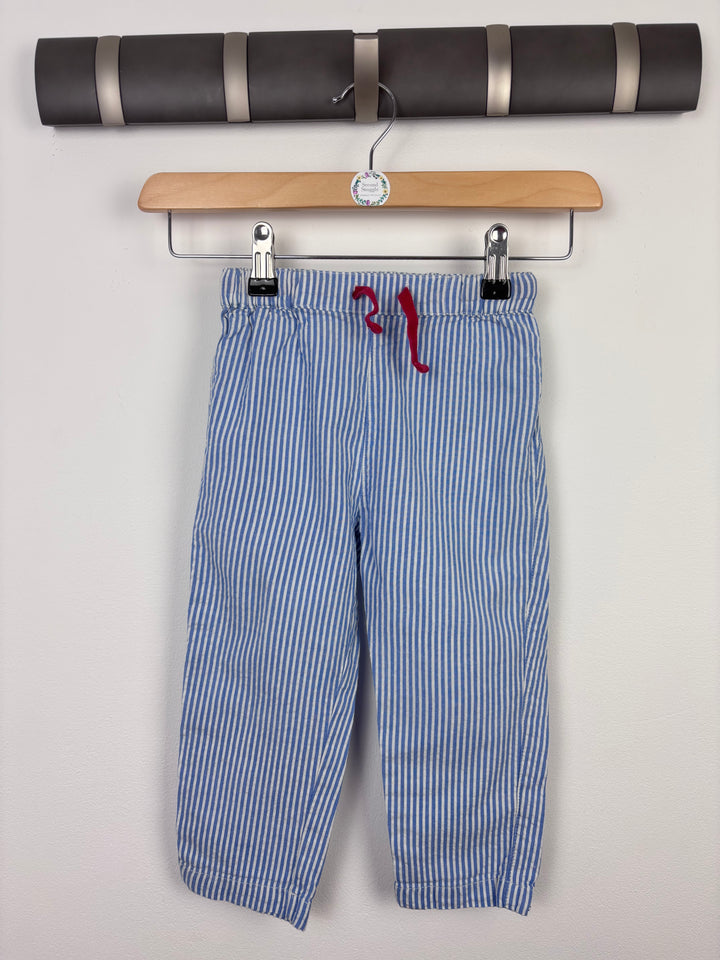 Frugi Blue Stripe Trousers 18-24 Months-Trousers-Second Snuggle Preloved