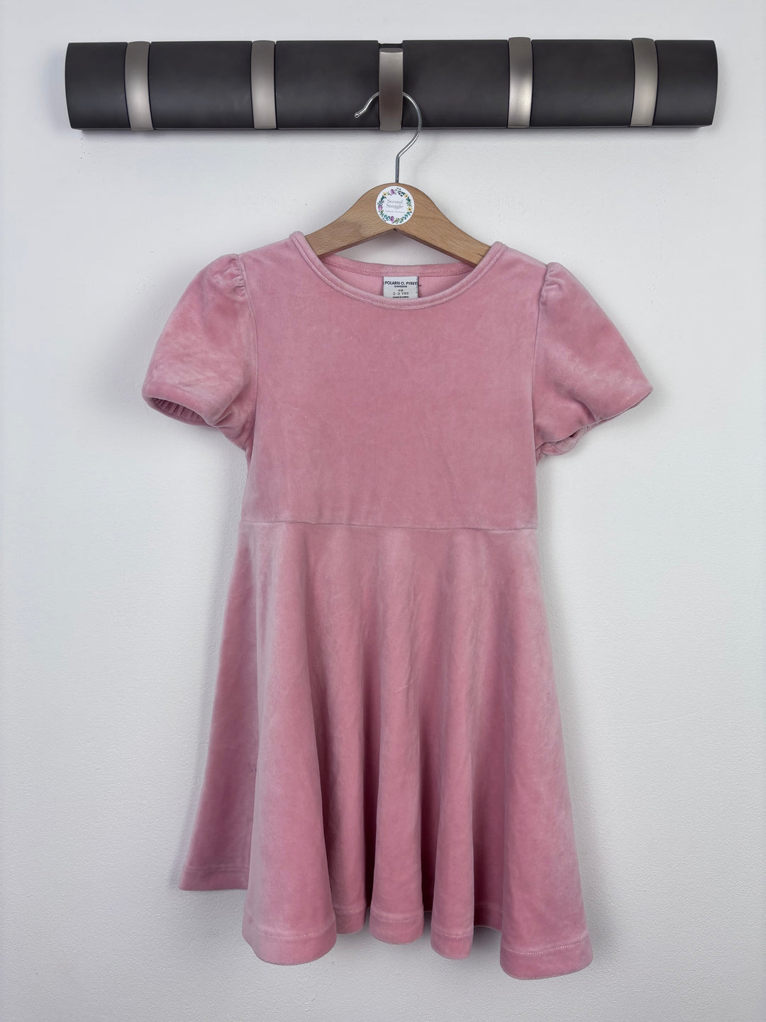 Polarn O. Pyret Pink Velour Dress 2-3 Years-Dresses-Second Snuggle Preloved