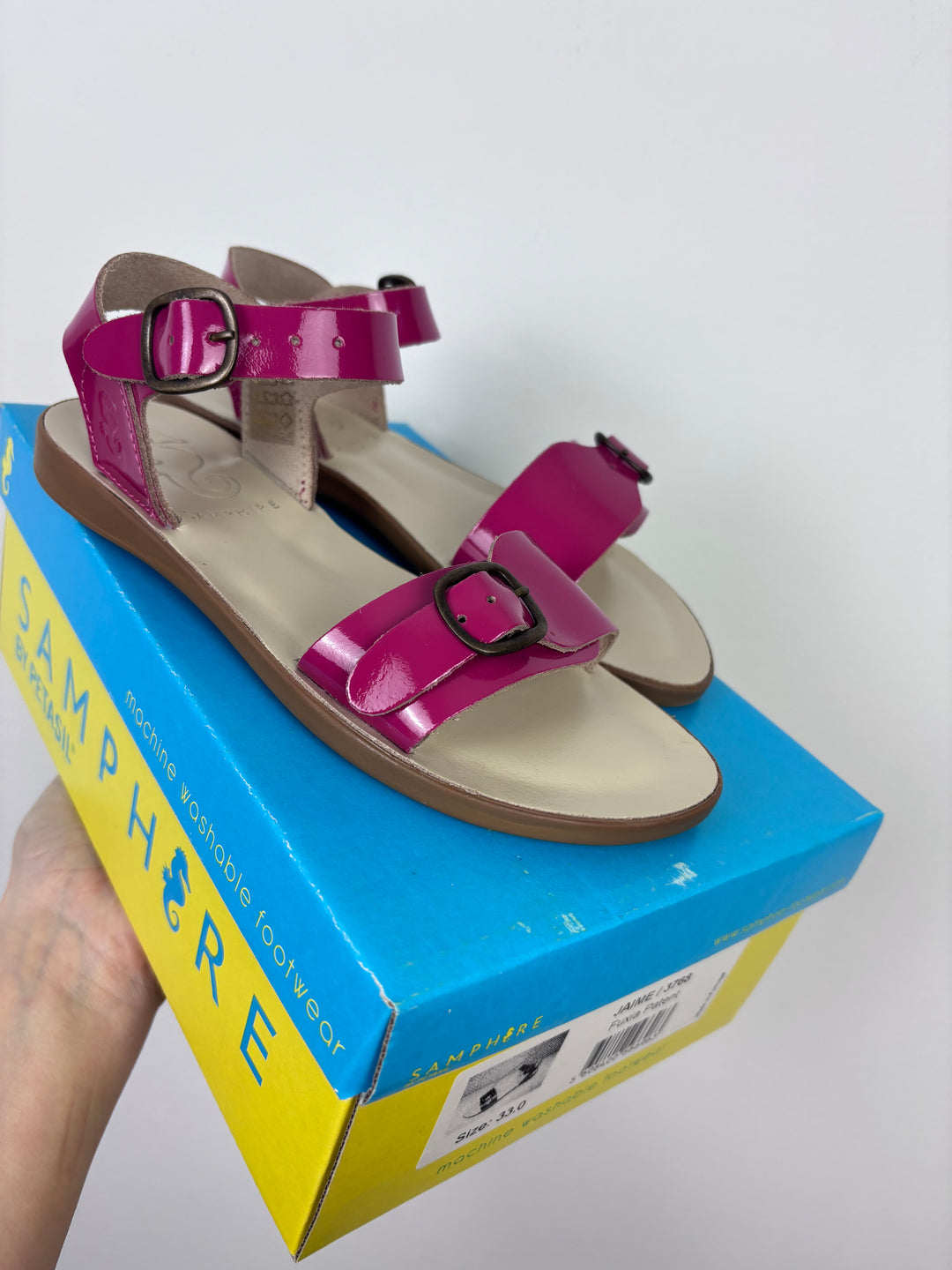 Samphere by Petasil Pink Patent Sandals EU 33 UK 1-Sandals-Second Snuggle Preloved