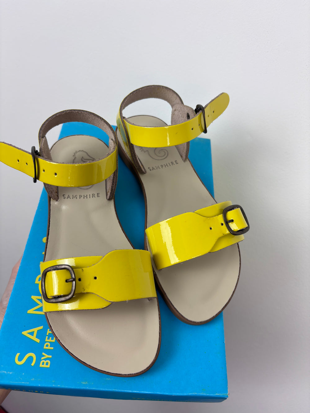 Samphere by Petasil Yellow Patent Sandals EU 33 UK 1-Sandals-Second Snuggle Preloved