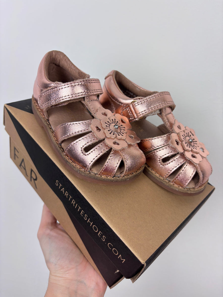 Start Rite Floral Rose Gold Sandals-Sandals-Second Snuggle Preloved