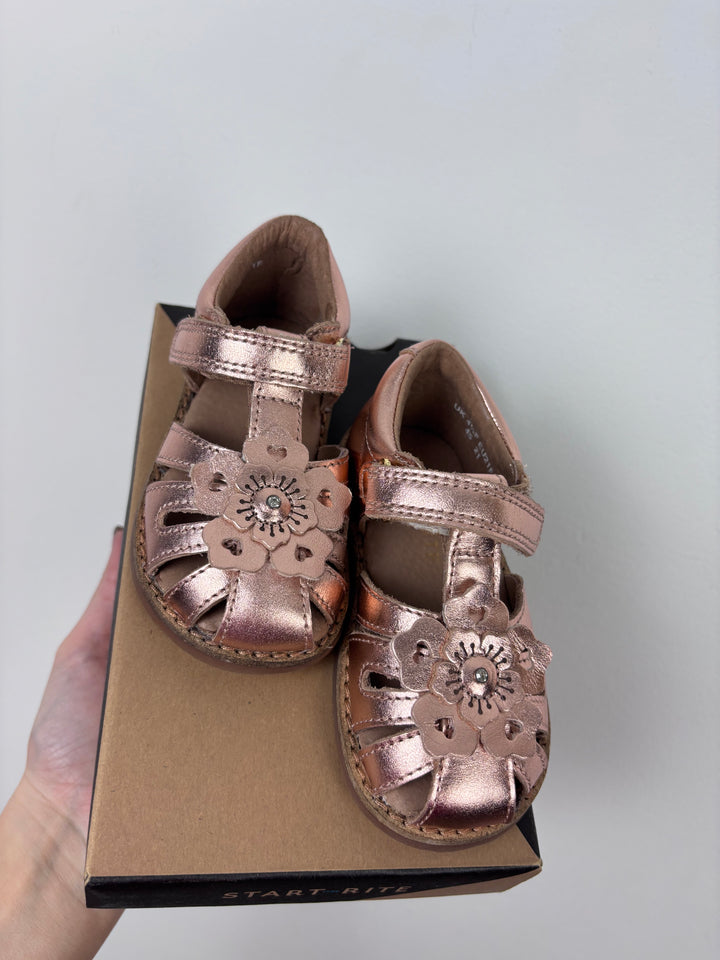 Start Rite Floral Rose Gold Sandals-Sandals-Second Snuggle Preloved