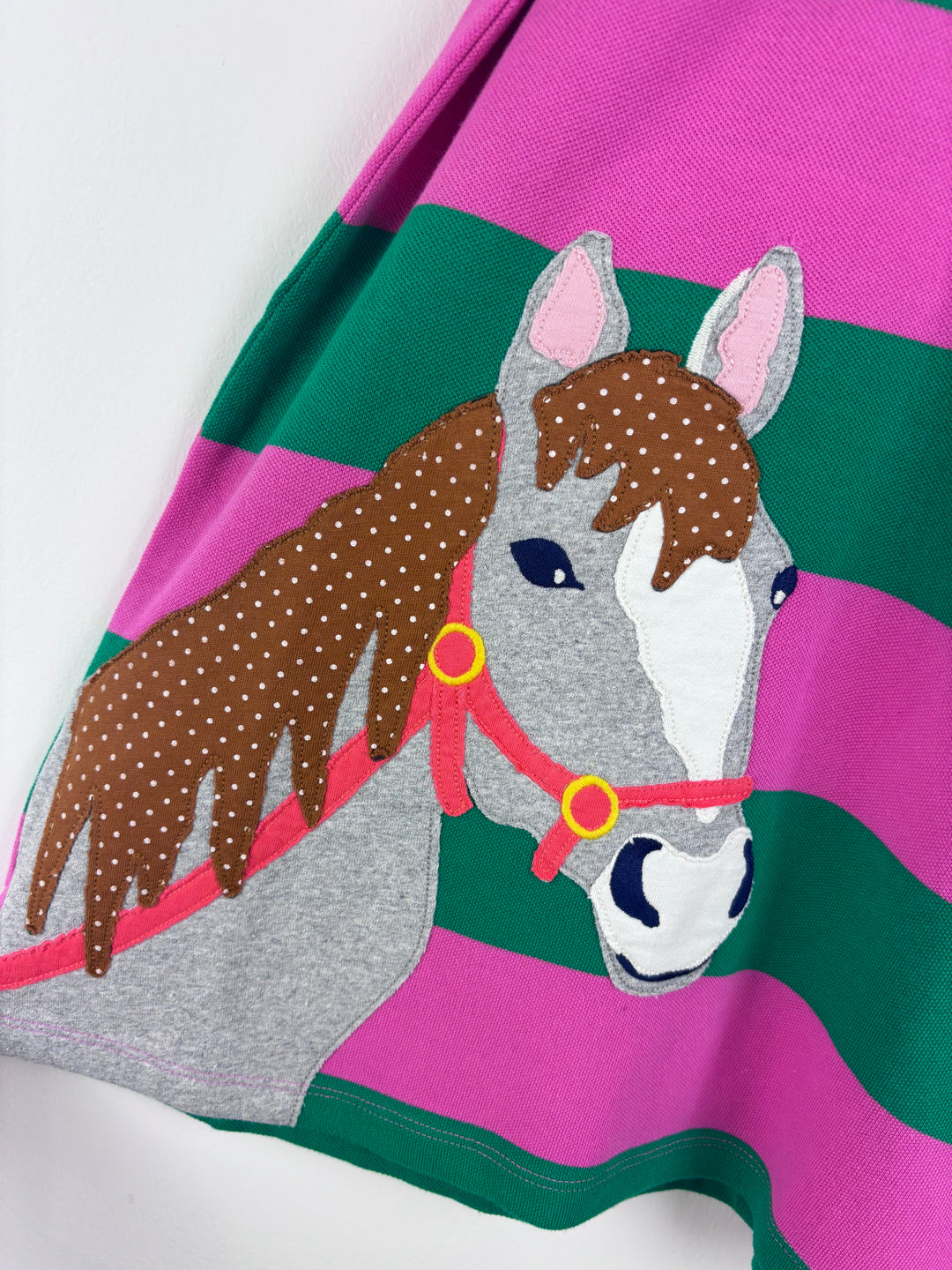 Boden Pink Stripe Horse Dress-Dresses-Second Snuggle Preloved