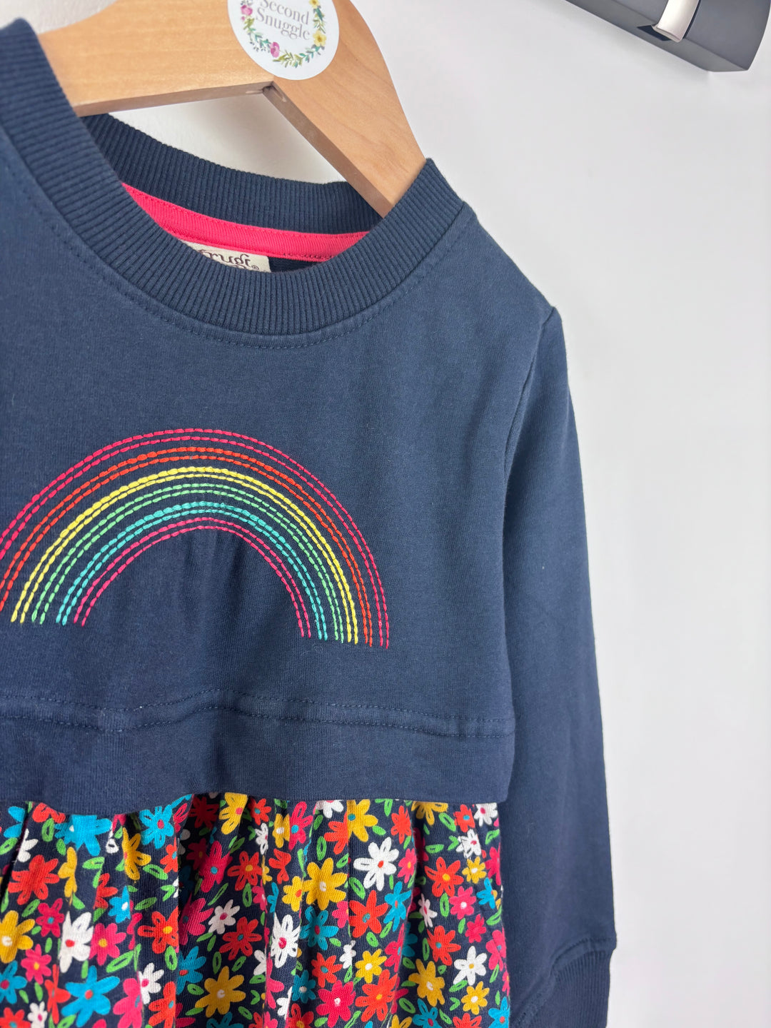 Frugi Rainbow & Floral Dress-Dresses-Second Snuggle Preloved