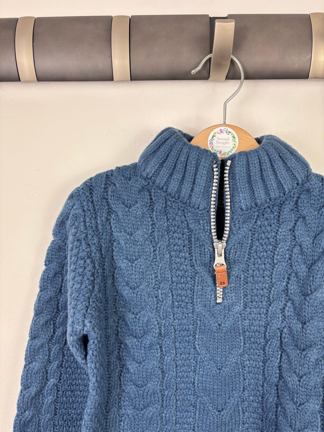 Next Navy Zip Neck Jumper-Jumpers-Second Snuggle Preloved