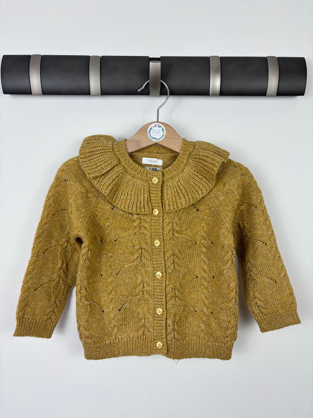 Next Collared Ochre Cardigan 12-18 Months-Cardigans-Second Snuggle Preloved