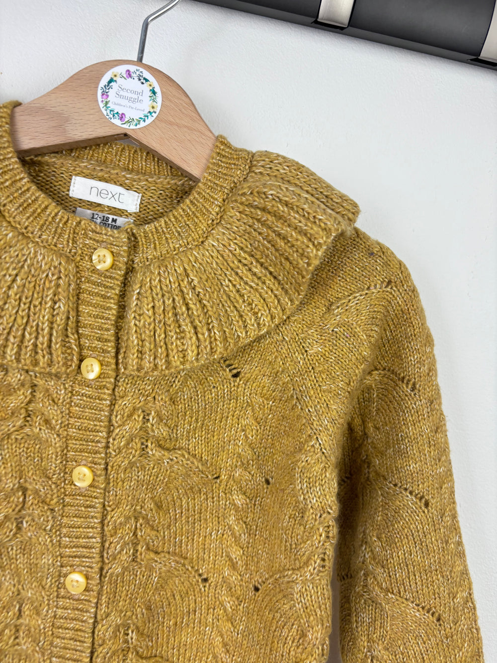 Next Collared Ochre Cardigan 12-18 Months-Cardigans-Second Snuggle Preloved