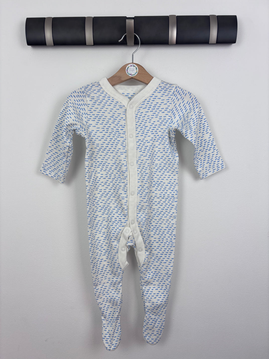 M&S Blue Dash Sleepsuit-Sleepsuits-Second Snuggle Preloved