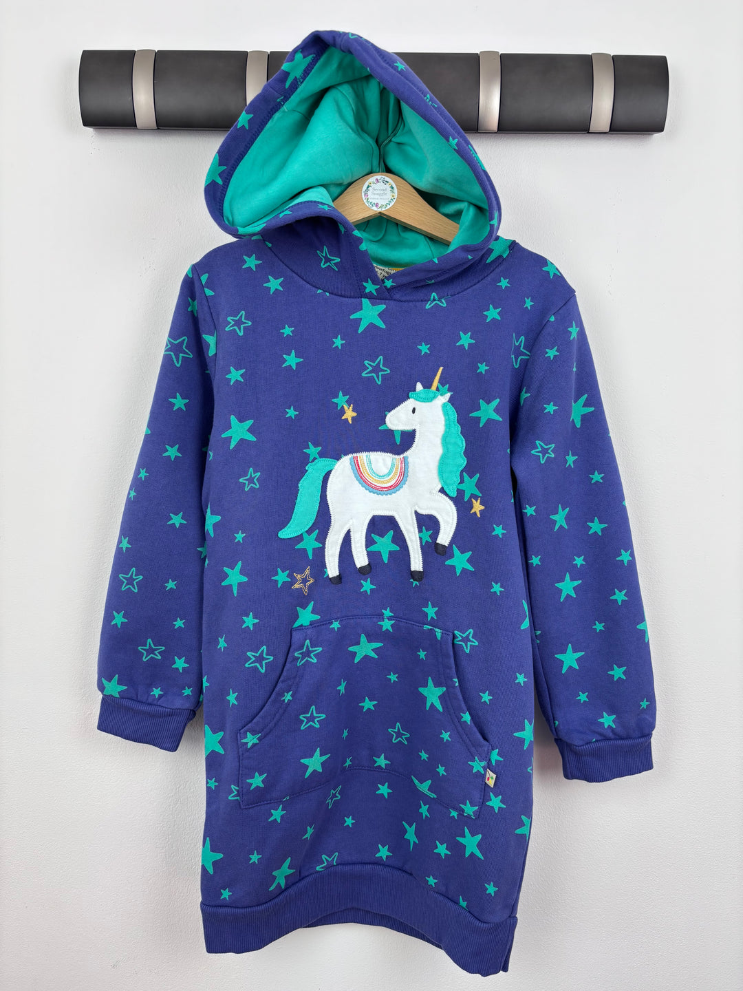 Frugi Unicorn Hooded Jumper Dress-Dresses-Second Snuggle Preloved