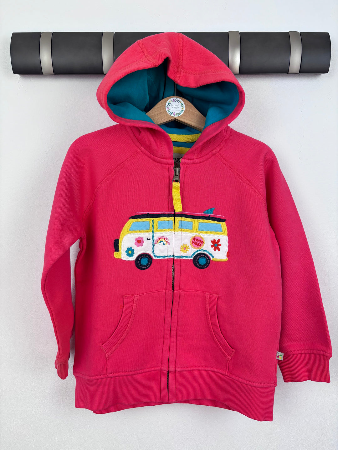 Frugi Pink Zip Camper Hoodie-Hoodies-Second Snuggle Preloved