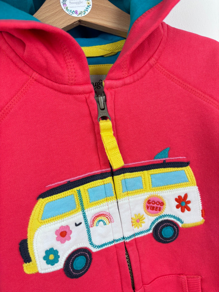 Frugi Pink Zip Camper Hoodie-Hoodies-Second Snuggle Preloved