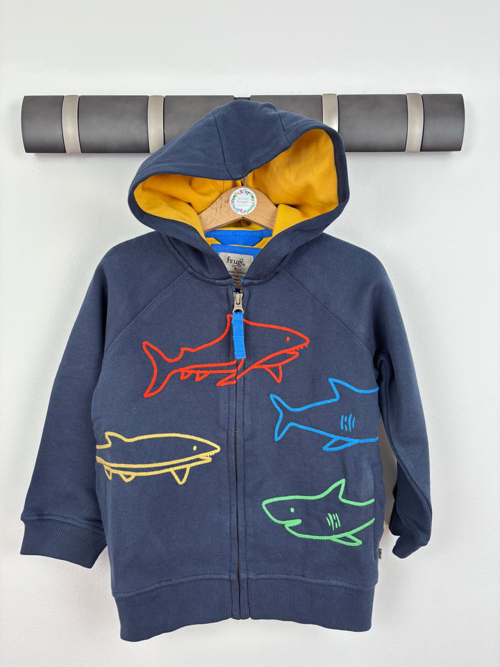 Frugi Shark Zipped Hoodie-Hoodies-Second Snuggle Preloved