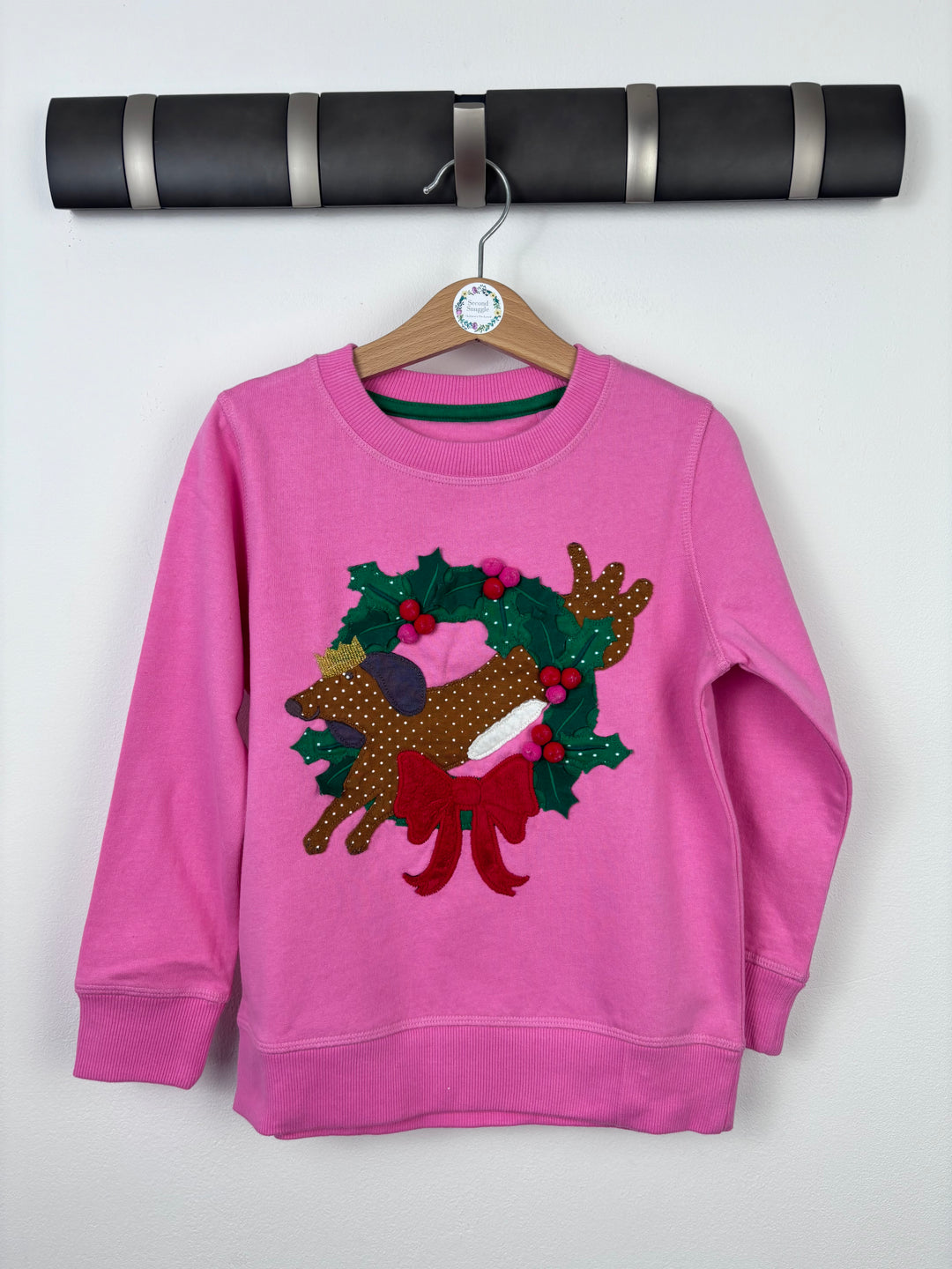 Mini Boden Christmas Wreath Jumper-Jumpers-Second Snuggle Preloved