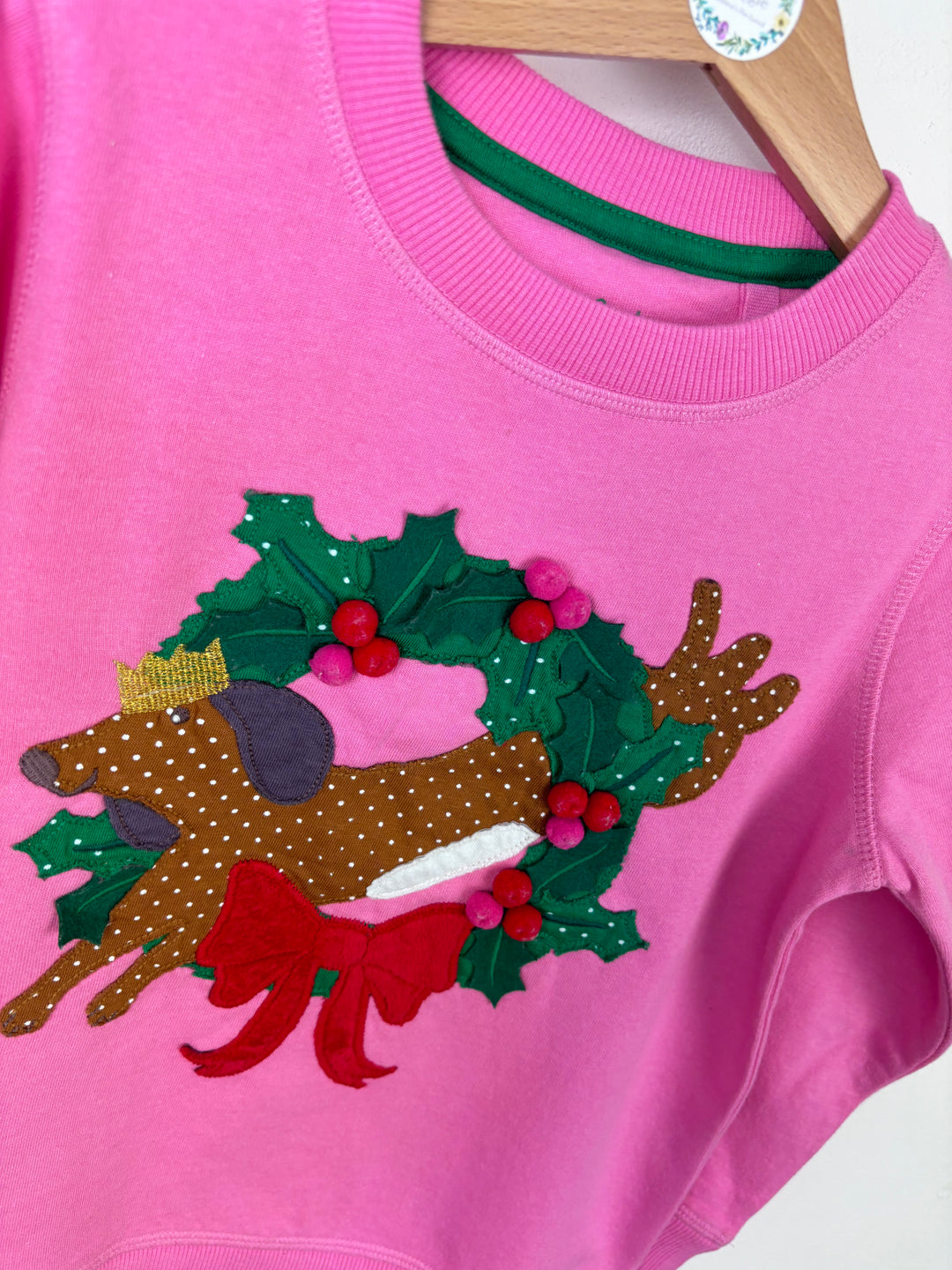 Mini Boden Christmas Wreath Jumper-Jumpers-Second Snuggle Preloved