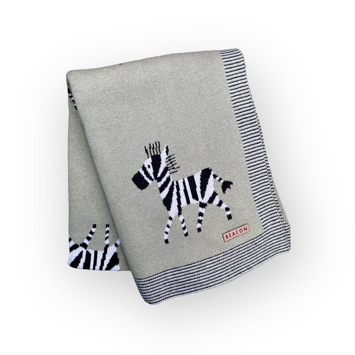 Zebra 100% Cotton Blanket-Blankets-Second Snuggle Preloved