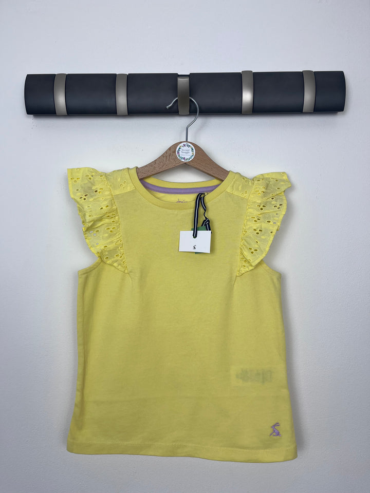 Joules Yellow Flutter Sleeve T-Shirt-Tops-Second Snuggle Preloved