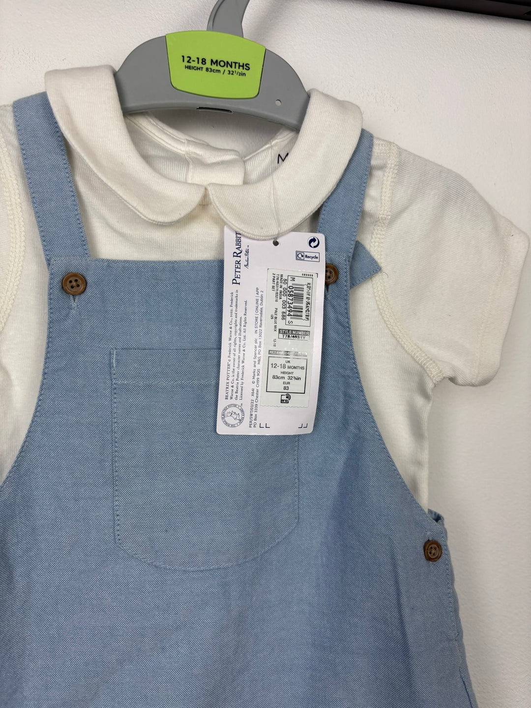 M&S 12-18 Months-Dungarees-Second Snuggle Preloved