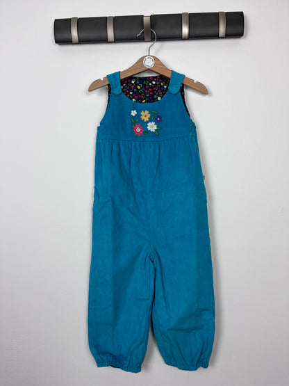 Frugi Reversible Floral/ Blue Dungarees 3-4 Years-Dungarees-Second Snuggle Preloved