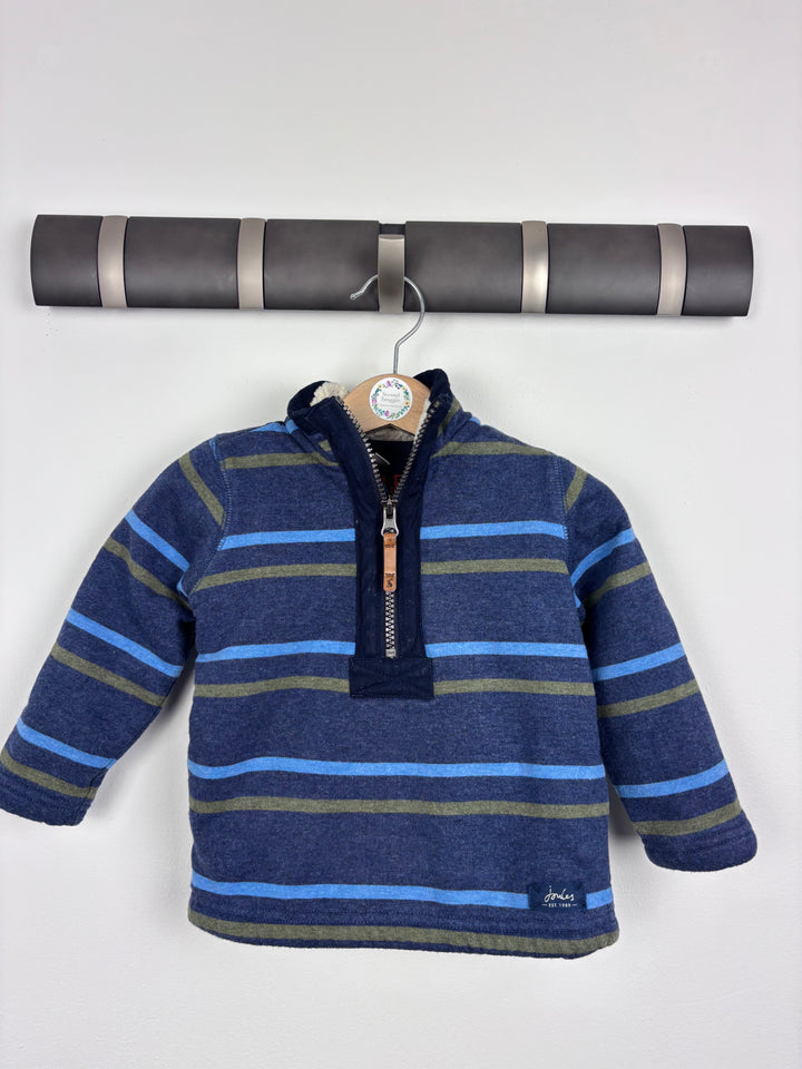 Joules Stripe Fleece Jumper 1 Year-Jumpers-Second Snuggle Preloved