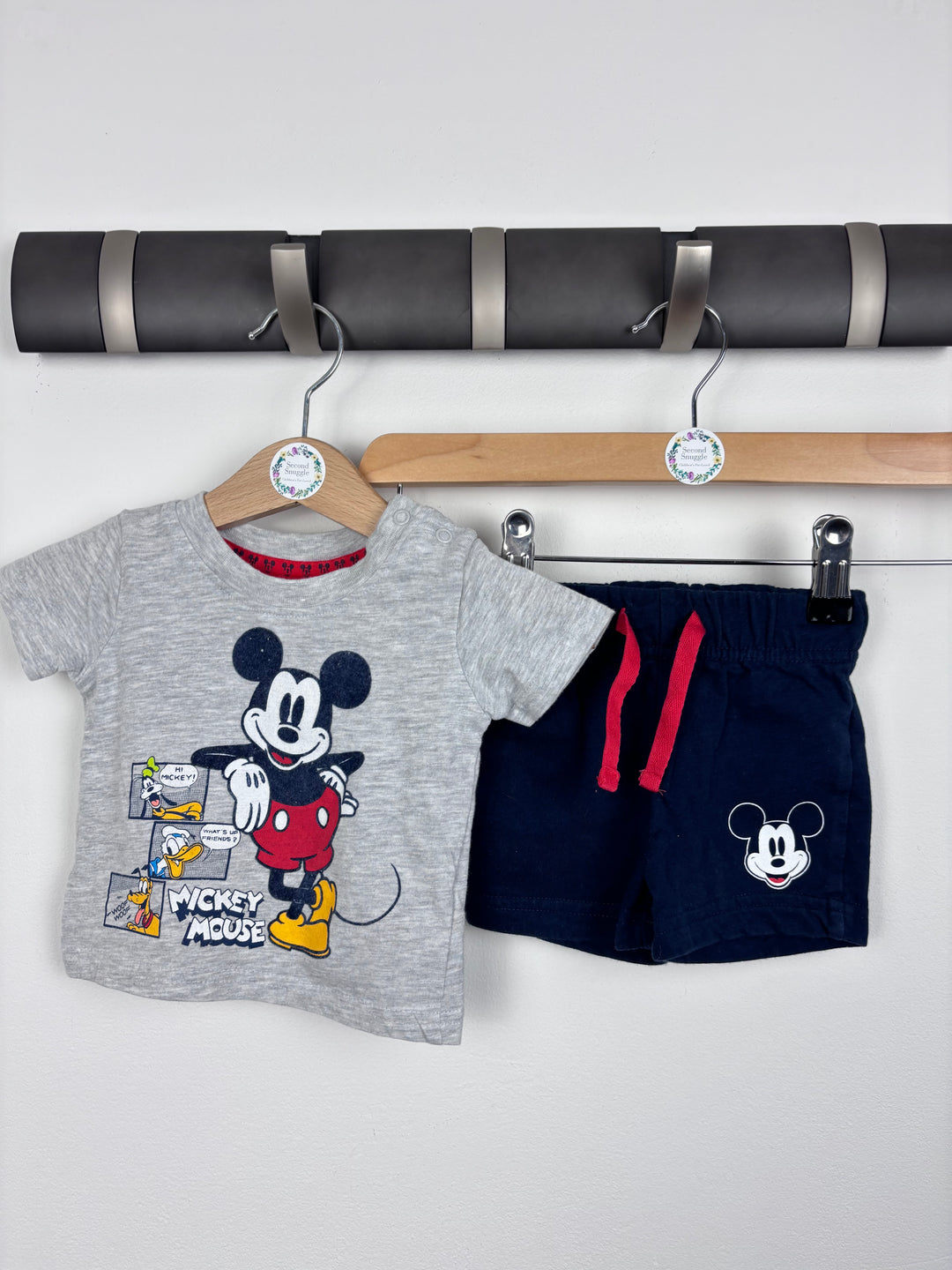 Primark Mickey Shorts Set 0-3 Months-Sets-Second Snuggle Preloved