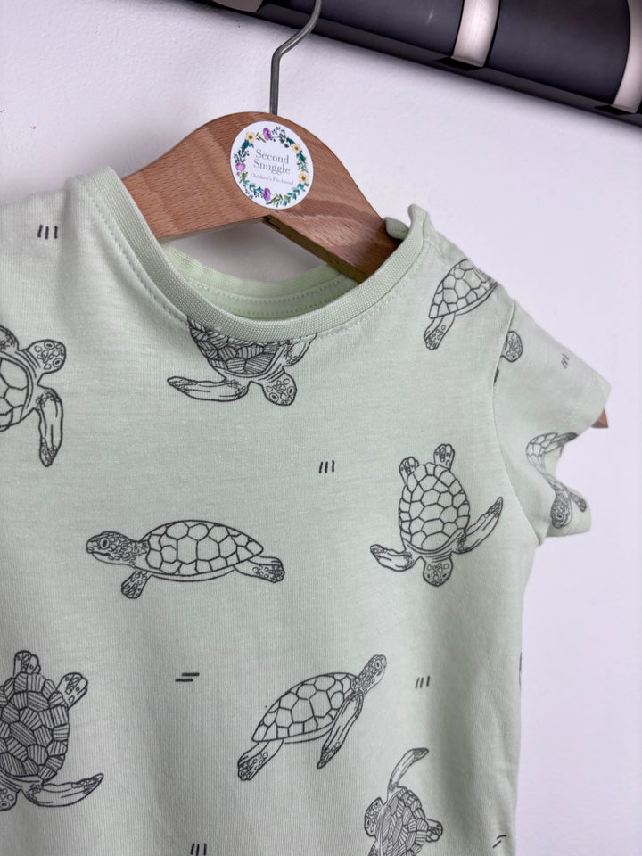 Mantaray Turtle Romper 0-3 Months-Rompers-Second Snuggle Preloved