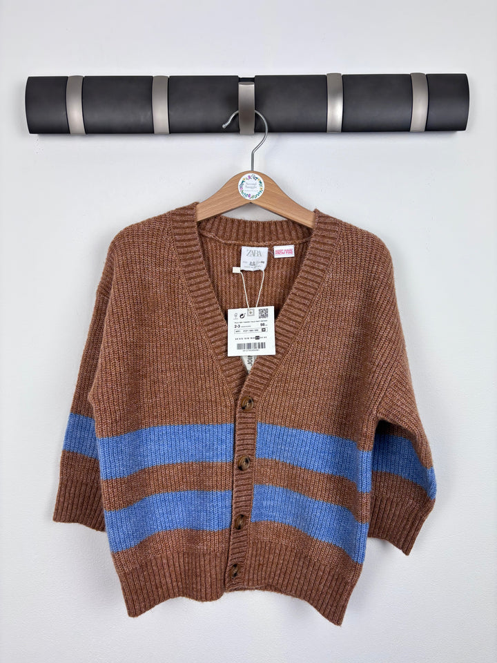 Zara Brown Knit Cardigan 2-3 Years-Cardigans-Second Snuggle Preloved