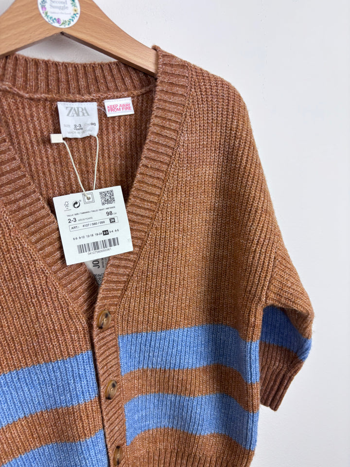 Zara Brown Knit Cardigan 2-3 Years-Cardigans-Second Snuggle Preloved