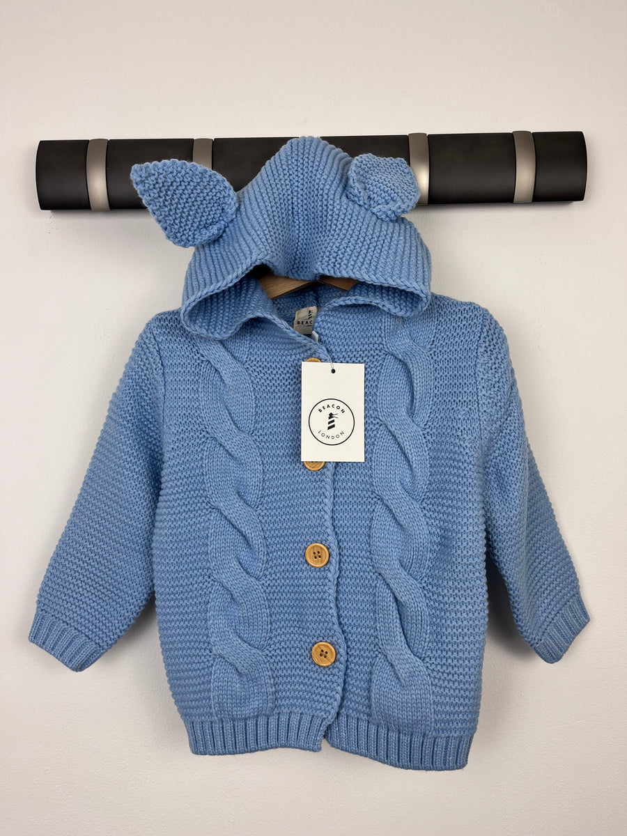 Beacon London Knitted Jacket - Blue-Jackets-Second Snuggle Preloved