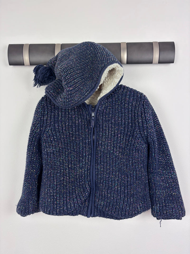 M&S Navy Zip Hoodie 3-4 Years-Hoodies-Second Snuggle Preloved