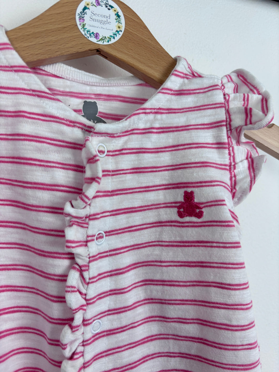 Baby Gap Pink Stripe Romper 3-6 Months-Rompers-Second Snuggle Preloved