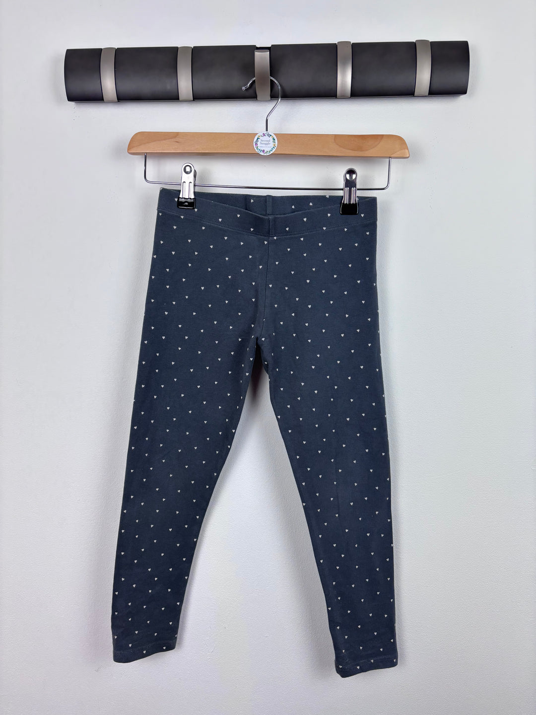 Next Grey Heart Leggings 8 Years-Leggings-Second Snuggle Preloved