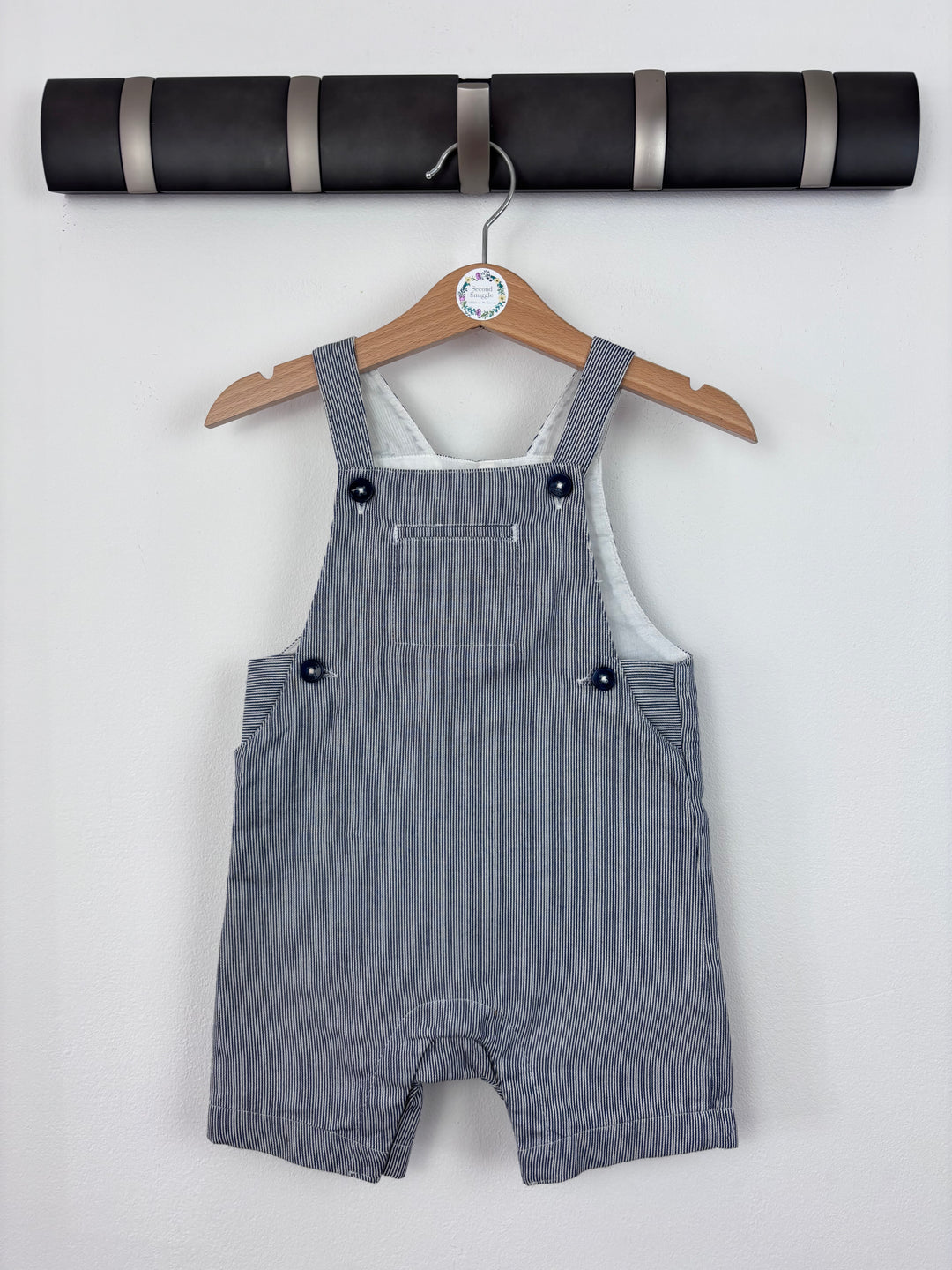 M&S Stripe Summer Dungarees 9-12 Months-Dungarees-Second Snuggle Preloved