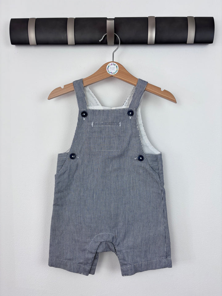 M&S Stripe Summer Dungarees 9-12 Months-Dungarees-Second Snuggle Preloved