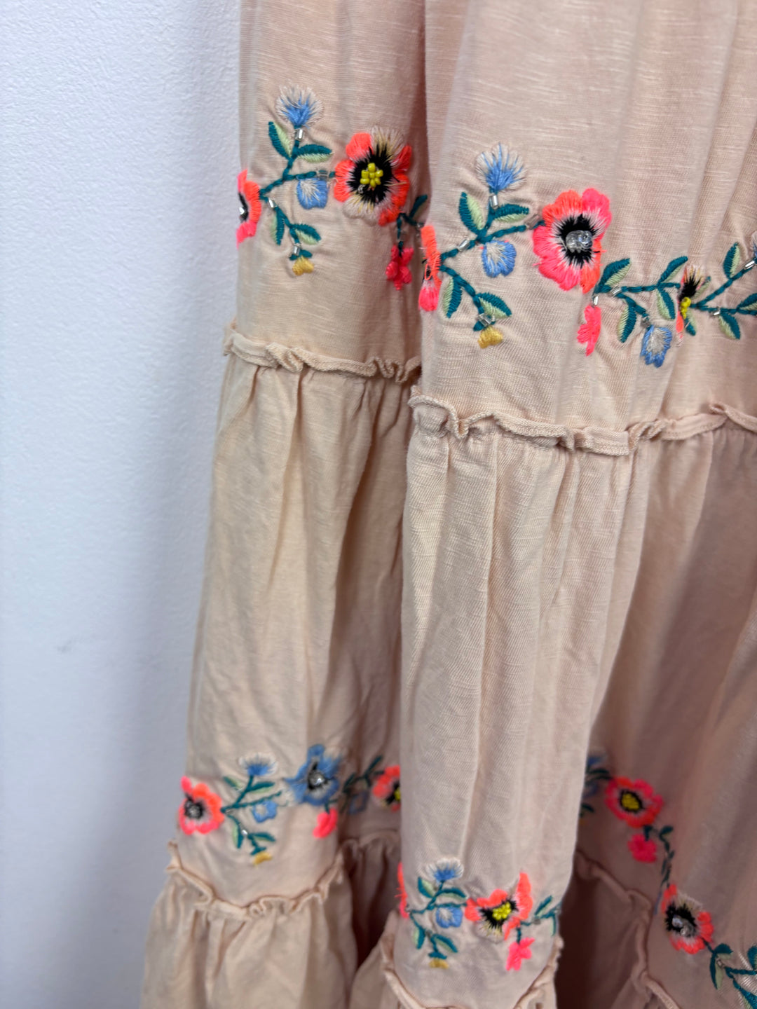 Next Peach Floral Dress 9 Years-Dresses-Second Snuggle Preloved