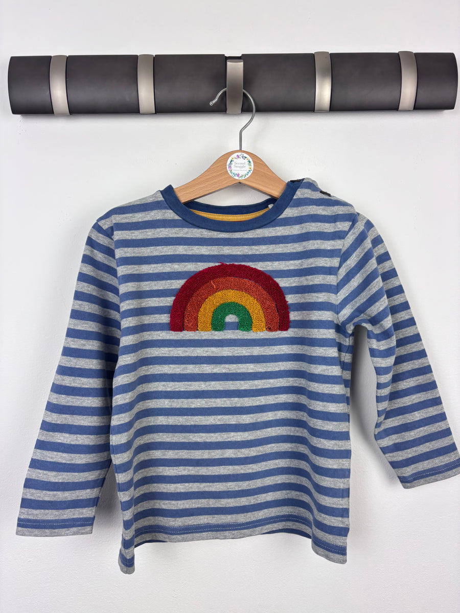 Kite Stripe Long Sleeve Top With Rainbow 4 Years-Tops-Second Snuggle Preloved