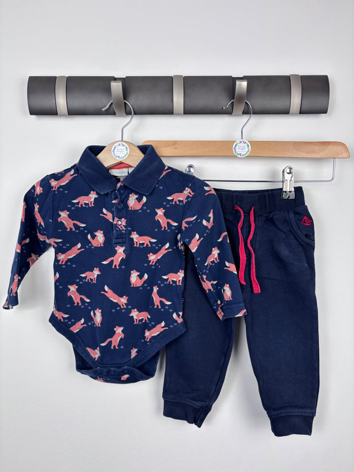 JoJo Maman Bebe Bodysuit and Joggers 6-12 Months-Sets-Second Snuggle Preloved