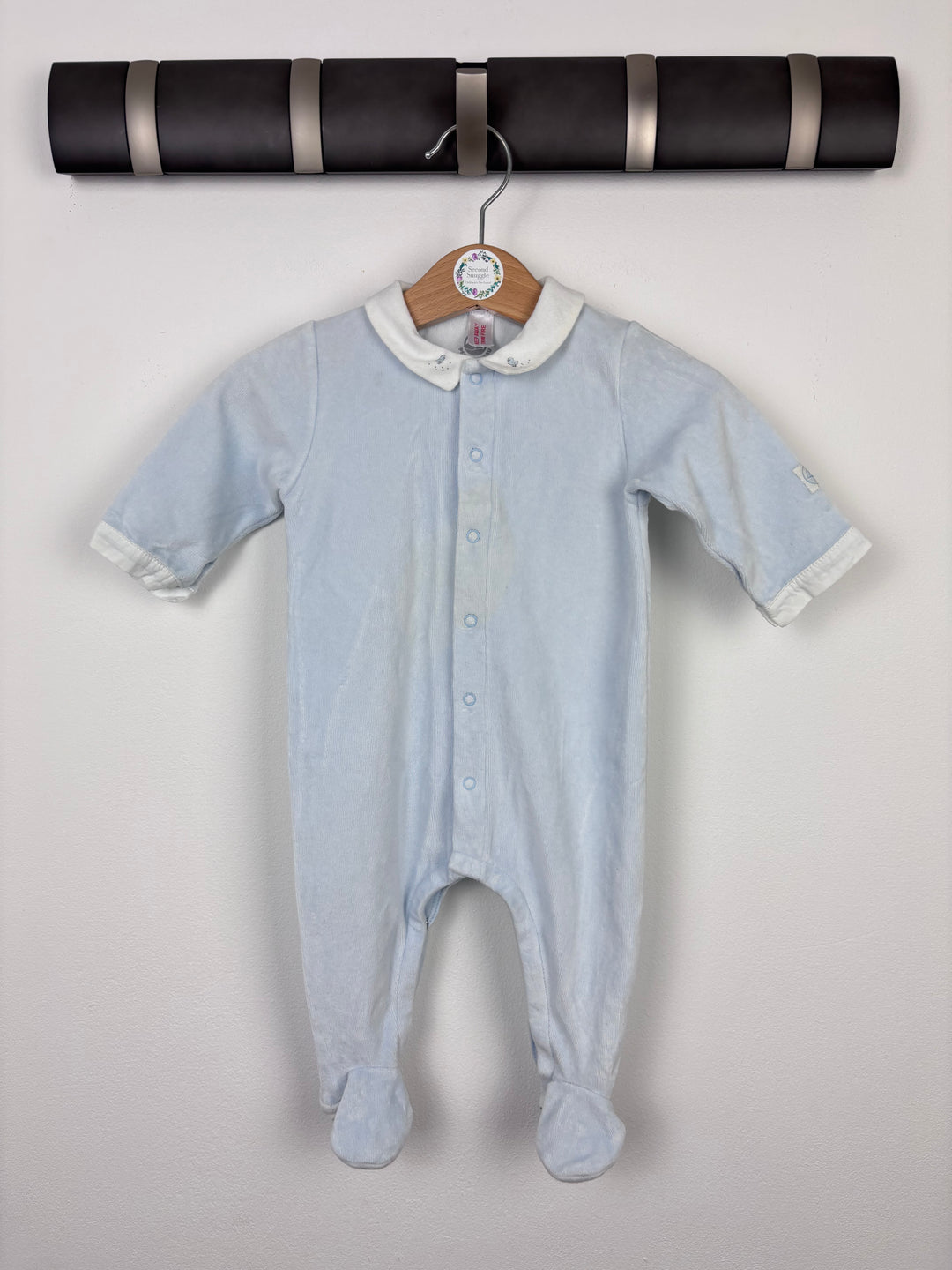 Petit Bateau Velour Sleepsuit 3 Months-Sleepsuits-Second Snuggle Preloved