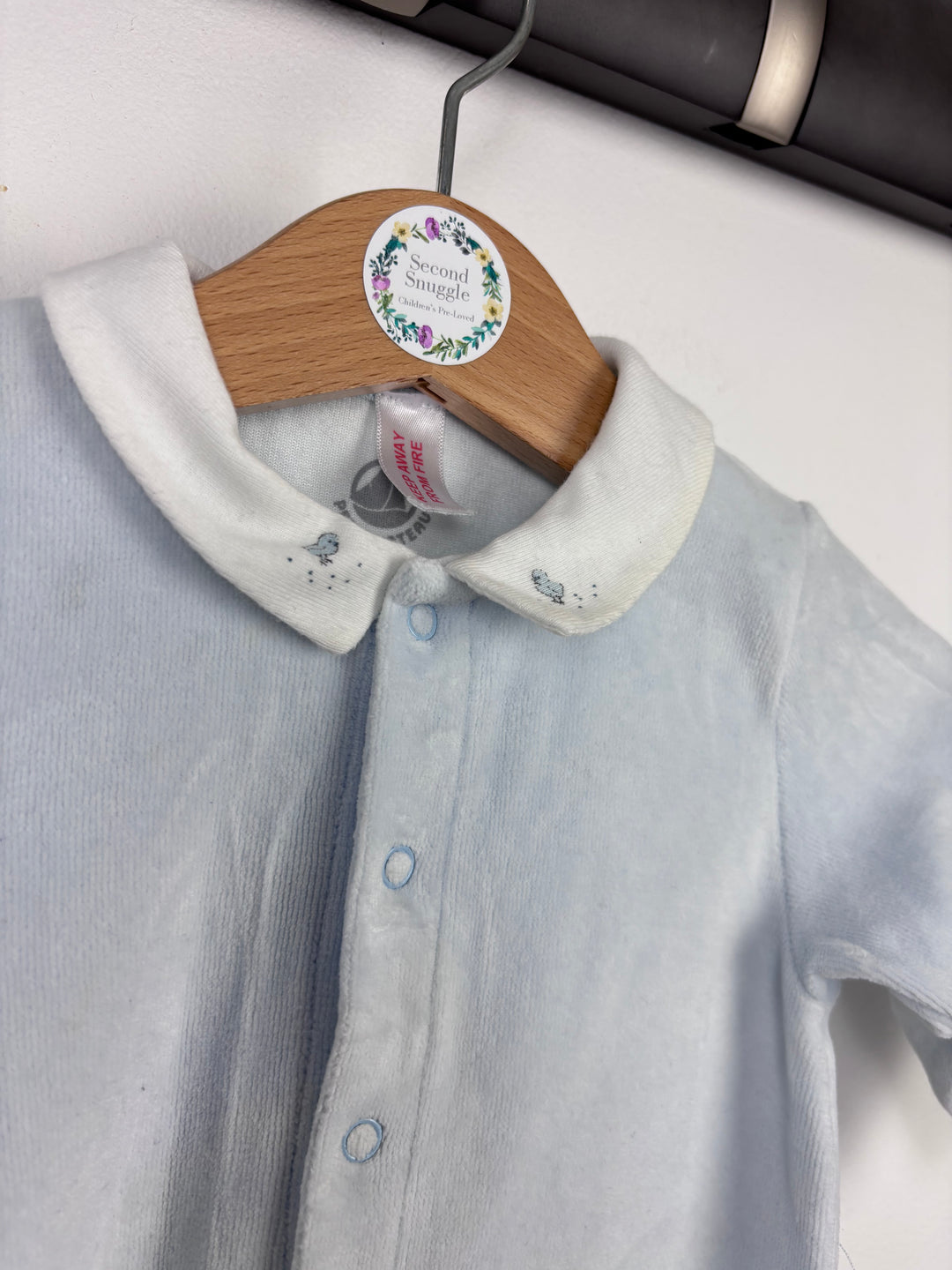 Petit Bateau Velour Sleepsuit 3 Months-Sleepsuits-Second Snuggle Preloved