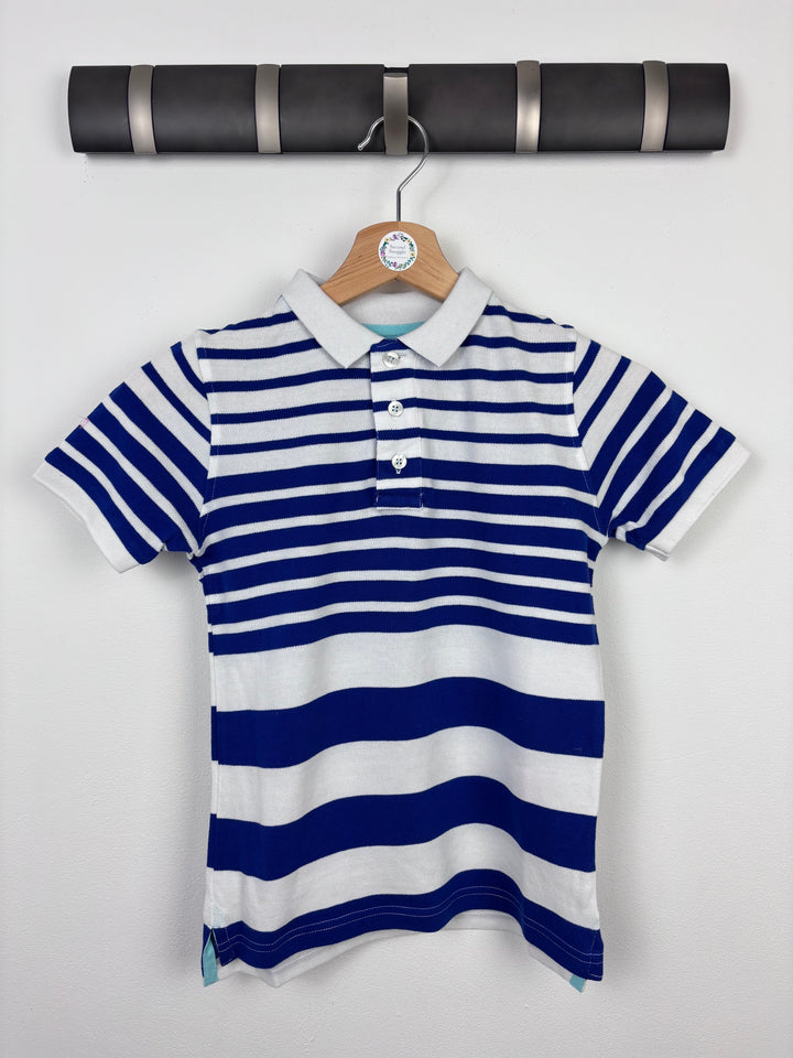 Boden Blue and White Stripe Polo Top 6-7 Years-Tops-Second Snuggle Preloved