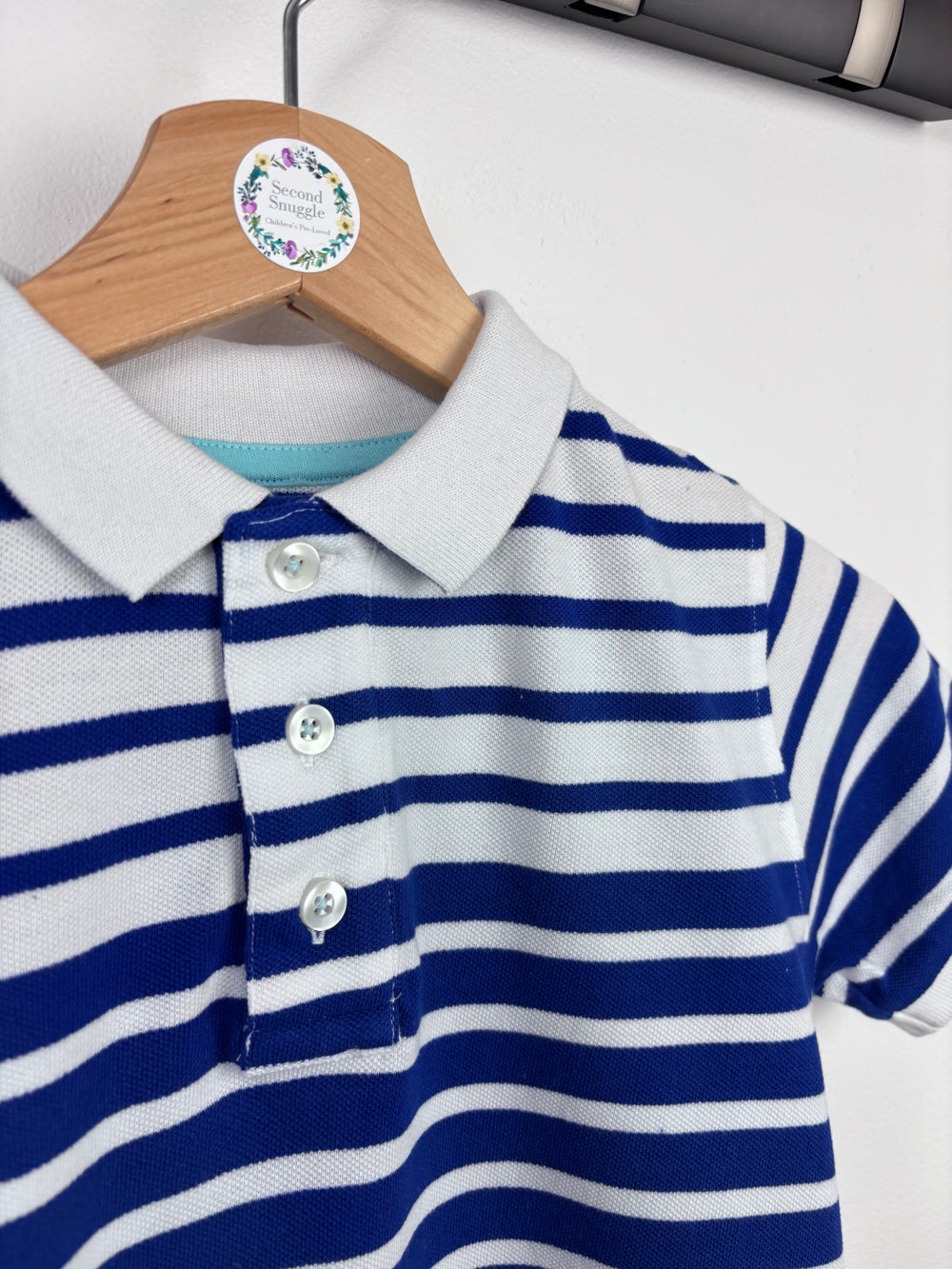 Boden Blue and White Stripe Polo Top 6-7 Years-Tops-Second Snuggle Preloved