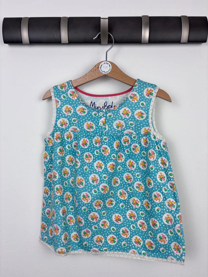 Mini Boden Blue Floral Vest Top 3-4 Years-Tops-Second Snuggle Preloved