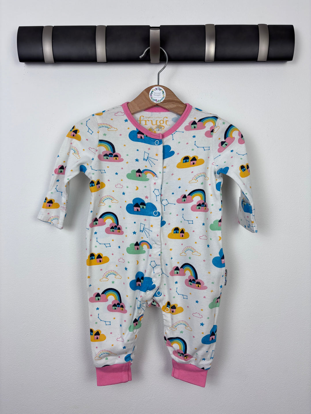 Frugi Rainbows Romper 3-6 Months-Rompers-Second Snuggle Preloved