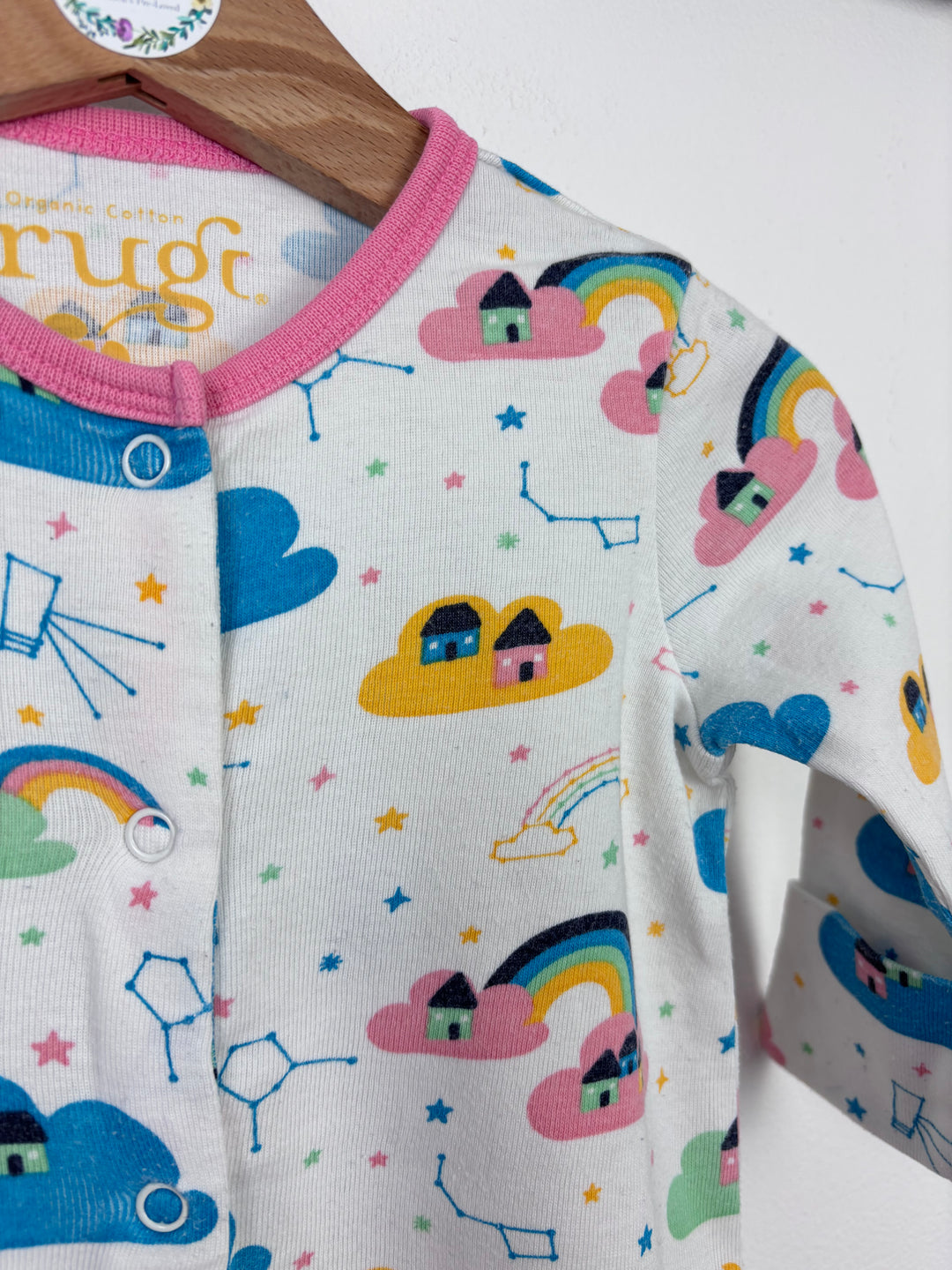 Frugi Rainbows Romper 3-6 Months-Rompers-Second Snuggle Preloved